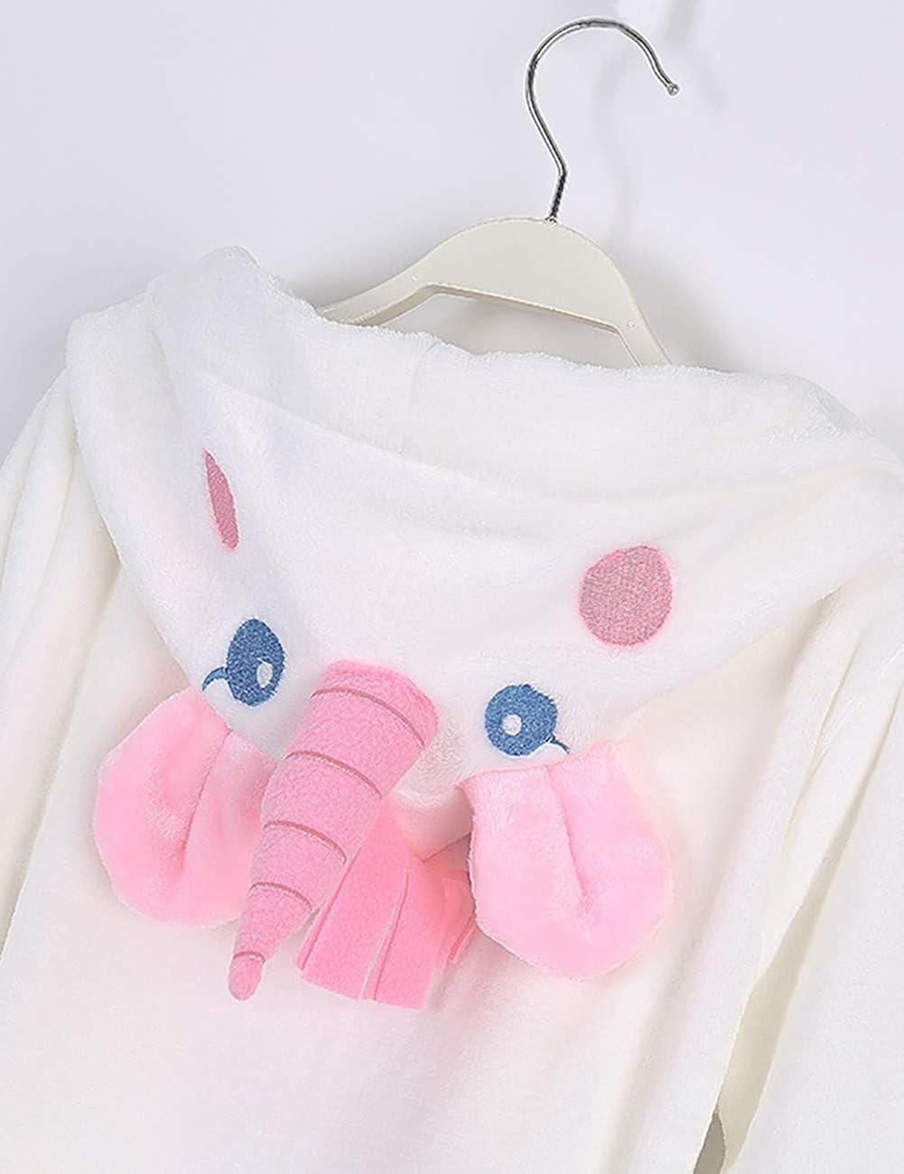 CYTCreation Unisex Baby Plush Bathrobe Animal Face Unicorn Hooded Robe Bath Towels: Clothing