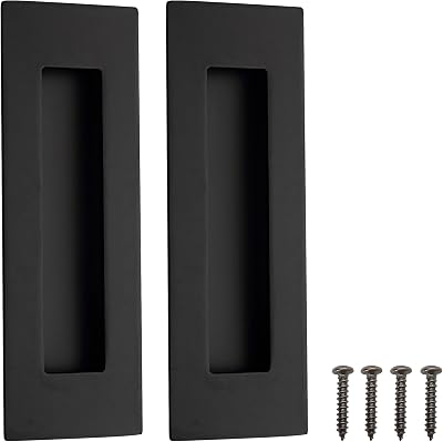 Malimali 2 Pack Stainless Steel Recessed Sliding Door Handles 150mm Matte Black