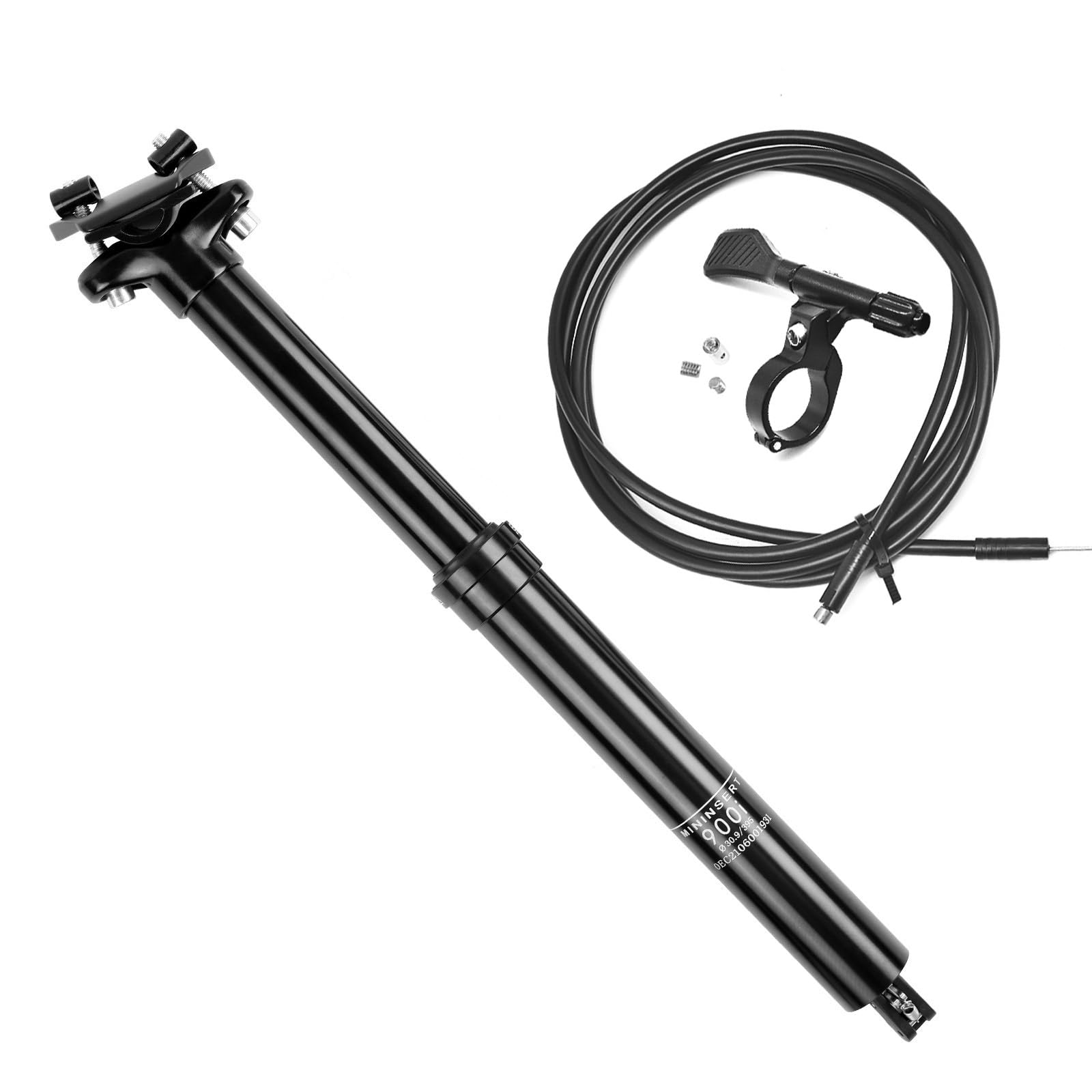 Bicycle Dropper Seatpost, 30.9*395mm Hydraulic Seat Tube 100mm Adjustable Bicycle Suspension Seatpost Remote for MTB Road BMX Bike (Internal Routing)