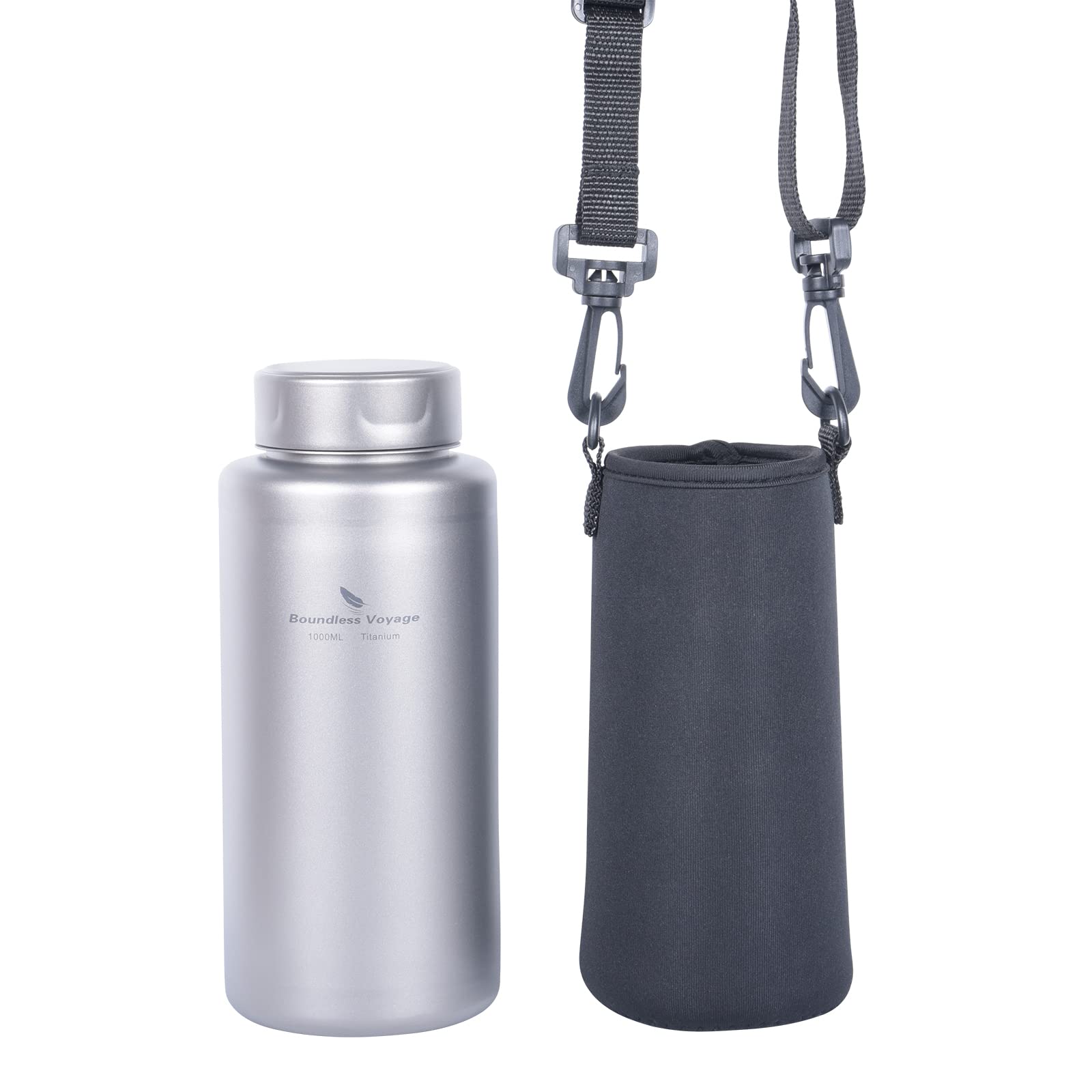 Photo 1 of Boundless Voyage Titanium Bottle 1L Single-layer Sports Water Bottle 750ml Pot Cup Ultralight Leakproof Drinkware for Outdoor Camping Hiking (Ti3013D Bottle 1packed)
