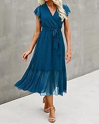 BTFBM Women Summer Bohemian Floral Casual Wrap V