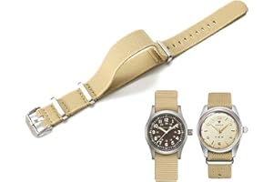 Niziruoup Nylon Elastic Watch Strap Military Parachute Style Watch Band 18mm 20mm 22mm Premium Striped Nylon One-Piece French Paratrooper Watchband Smartwatch Band Replacement Strap for Men Women