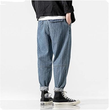 blue striped pants mens