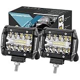 LED Pods, OFFROADTOWN 2pcs 4'' 120W LED Work Light OSRAM Off road Driving Lights Spot Flood COMBO Fog lights Waterproof LED Cubes for Truck Jeep Boat Pick Up UTV ATV Marine, 3 Years Warranty
