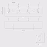 LARHN White Coat Hooks Wall Mounted Rack 4 Matt-Nickel 42 cm All Fixings view 6