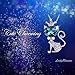 LadyRosian Cat Princess”Cute Fashion Love Pendant Necklace - Made with Blue Swarovski Crystals Elements Women&Girls Jewelry Gifts