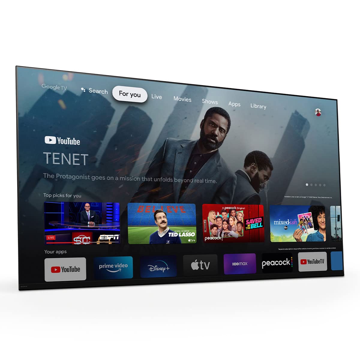 Sony 55 Inch 4K Ultra HD OLED Smart Google TV with Dolby Vision HDR, Bluetooth, Wi-Fi, HDMI, USB - 2022 Model XR55A95K