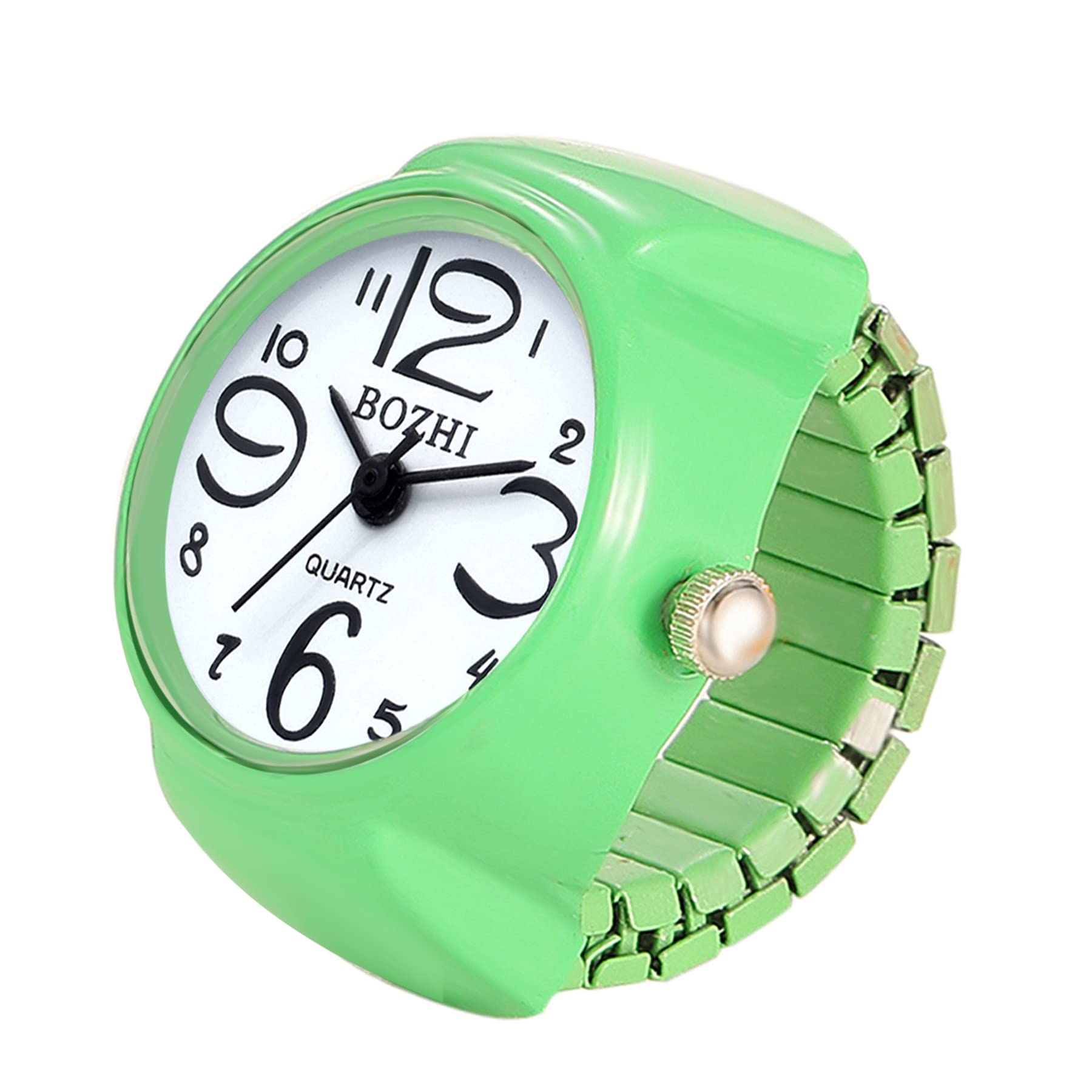 JewelryWe Men Women Finger Watch Round Analog Quartz Finger Ring Watches, Adjustable Size