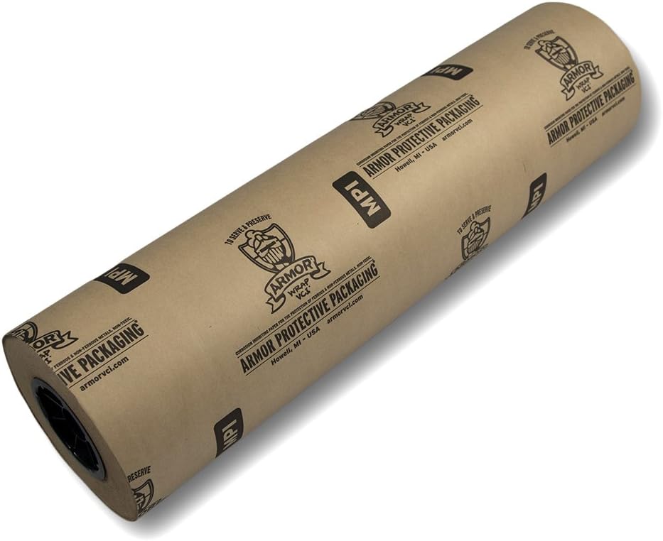 Armor Protective Packaging MPI12200 VCI Paper Prevents Rust, Corrosion Oxidation on Aluminum Brass Copper, 12" X 200 yd, Blue (Pack of 3)