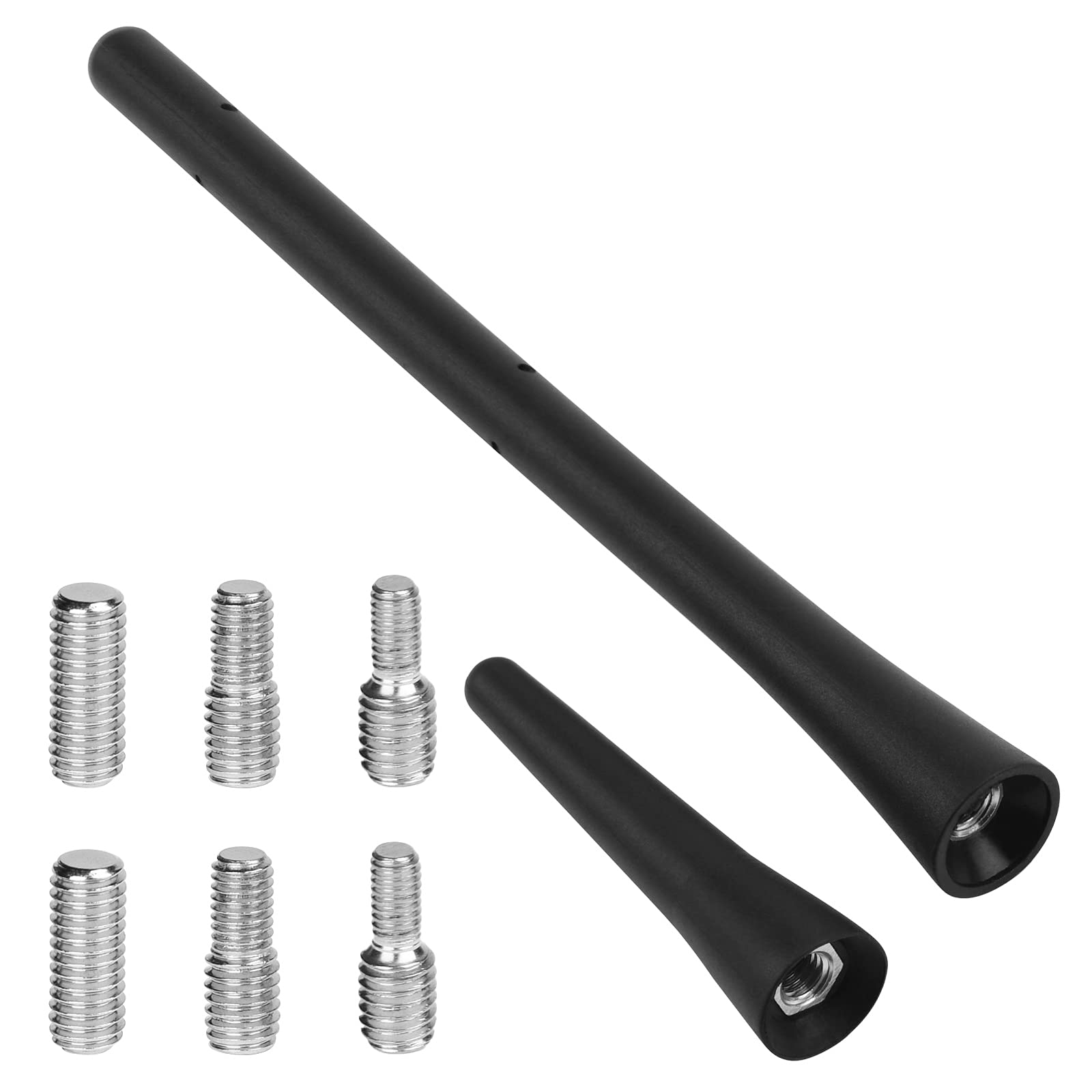 URAQT Car FM Antenna, 6.5 cm + 18.5 cm Car Roof Antenna Replacement with M4 M5 M6 Screws, Universal Car Antenna with Powerful FM/Dab Reception Function (Black)