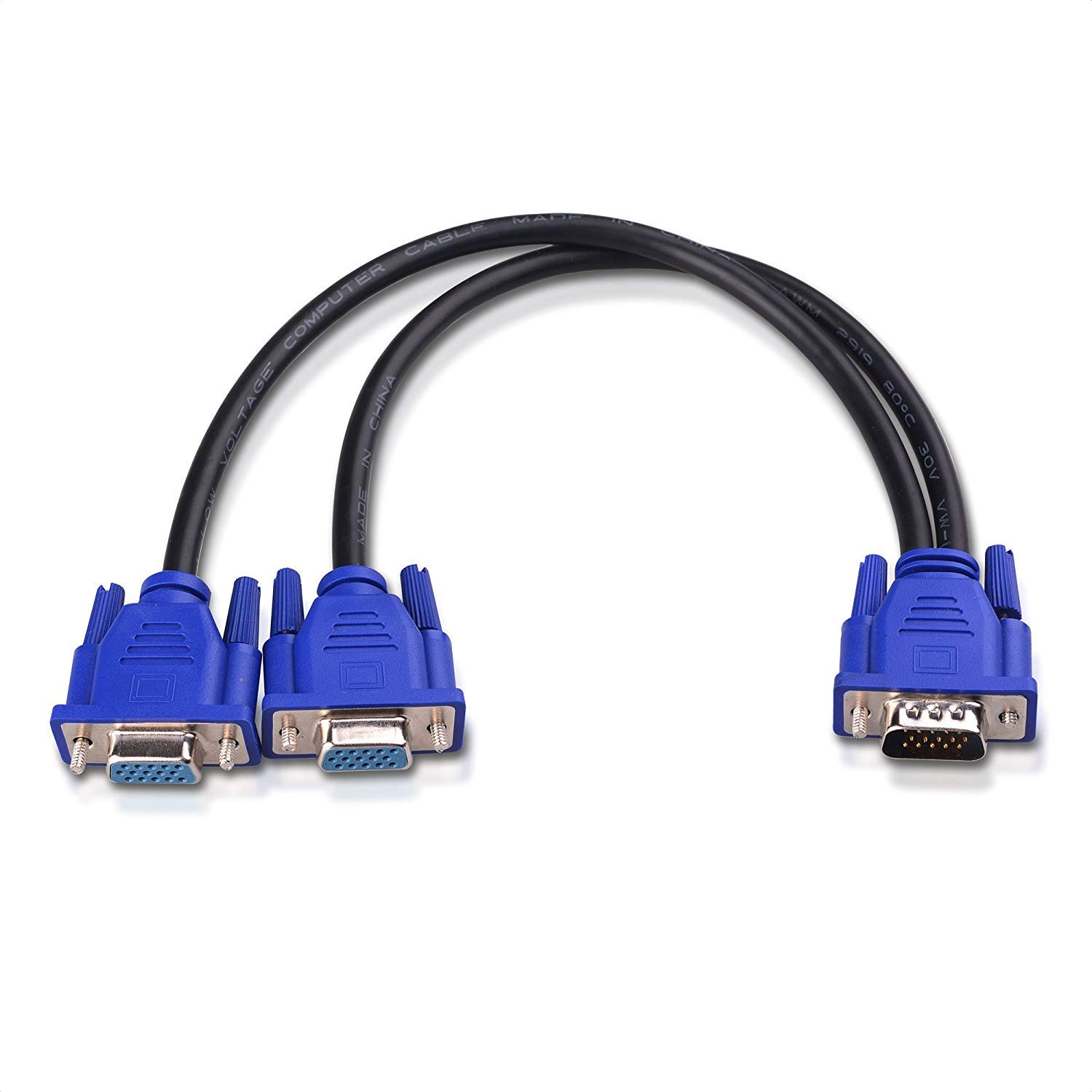 Cable Matters VGA Splitter Cable 0.3m for Screen Duplication, Mirror Display Only (No Extension), Supports Full HD 1080P VGA Y Cable for Screen Duplication