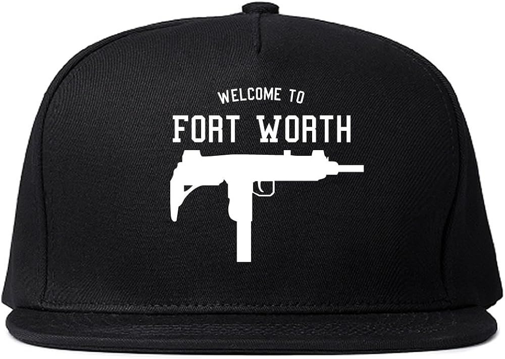 Welcome to Fort Worth Uzi Machine Gun City Snapback Hat Cap