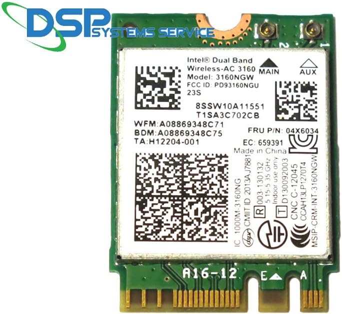Amazon Com Intel Dual Band Wireless Ac 3160 3160ngw 04x6034 For Lenovo Y40 Y50 Computers Accessories Amazon Com Intel Dual Band Wireless Ac 3160 3160ngw 04x6034 For Lenovo Y40 Y50 Computers Accessories