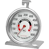 Efeng Large 3.5" Oven Thermometer for Gas/Electric Oven with Large Hanger&amp;Base,Safety Leave-in Oven,Easy to Read Number,No Fading Color for Long time Cooking