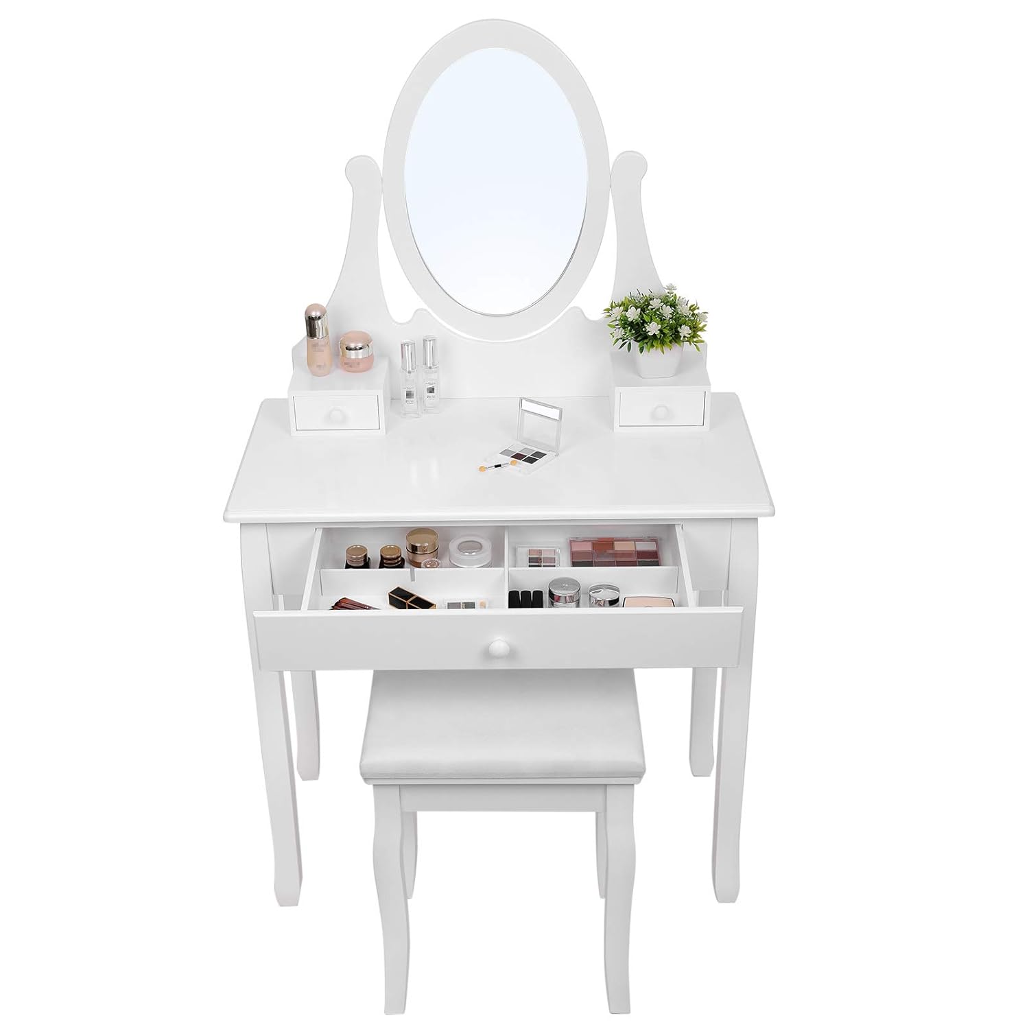 SONGMICS Tocador Con Cajones Espejo Y Taburete Mesa De Maquillaje