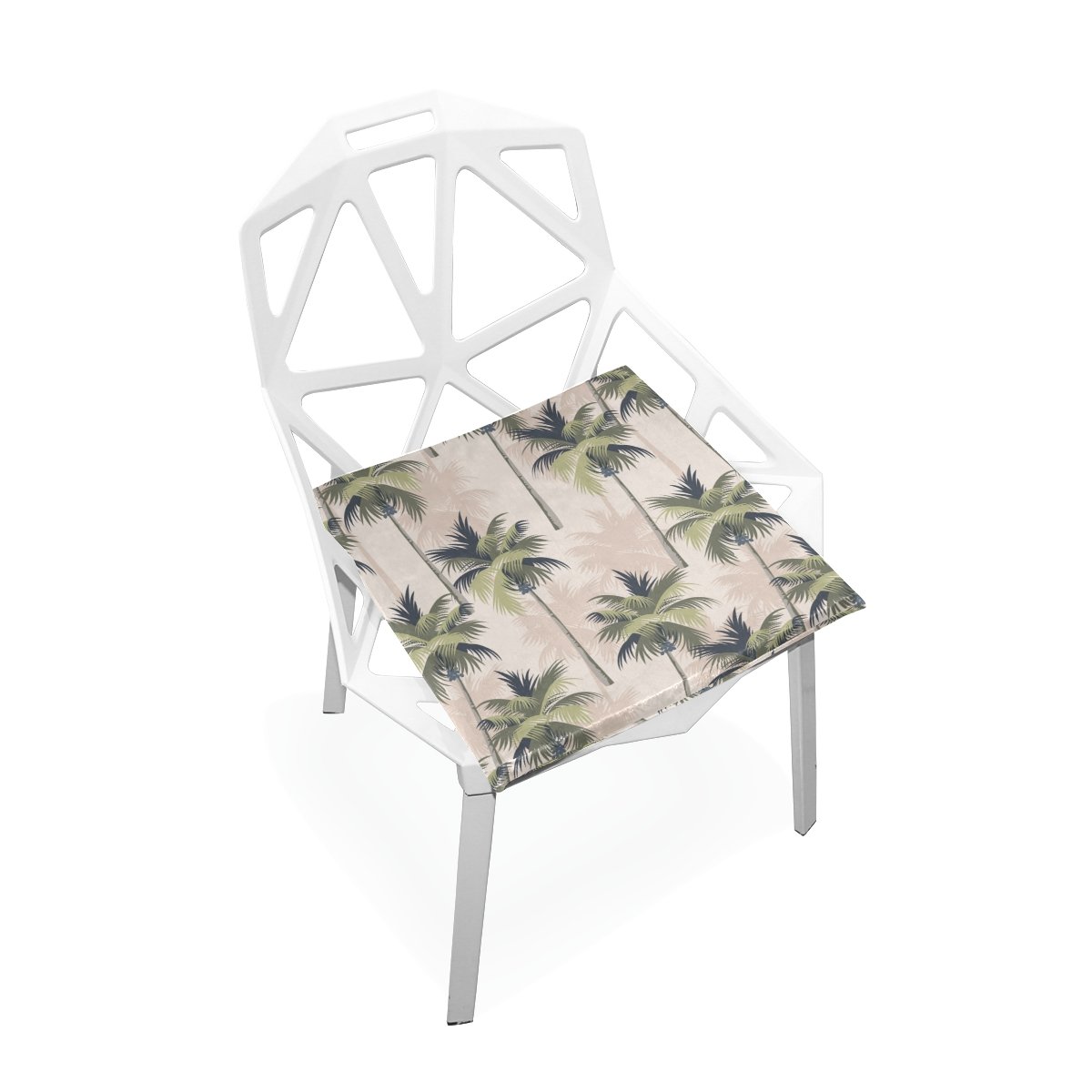 TSWEETHOME Comfort Memory Foam Square Chair Cushion Seat Cushion with Palm Tree Chair Pads for Hardwood Floors Dining Chairs Office Chairs