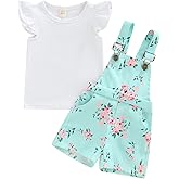 Kids Baby Girl Summer Clothes T-Shirt Tops Suspender Overalls Shorts Toddler Infant Outfit