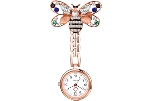 Lancardo Honeybee Brooch Nurse Watch: Pin-On Secondhand Stethoscope Lapel Fob Pocket Badge Watches for Doctor Nurse Easy to Read