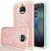 LeYi for Moto G5S Plus Case,Moto G5S+ Case (USA) with HD Screen Protector, Girls Women Hybrid Dual Layer Shock Absorption Protective Case for Motorola Moto G5S Plus (XT1806) Rose Gold