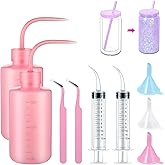 9 Pcs Snow Globe Tumbler Supplies for Glitter Snow Globe DIY Contains Plastic Squeeze Bottle Small Funnel Tweezers Bent Syringe for Cup Making Supplies