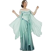 daizbella Renaissance Costume Women Retro Gradient Elf Medieval Dress for Women