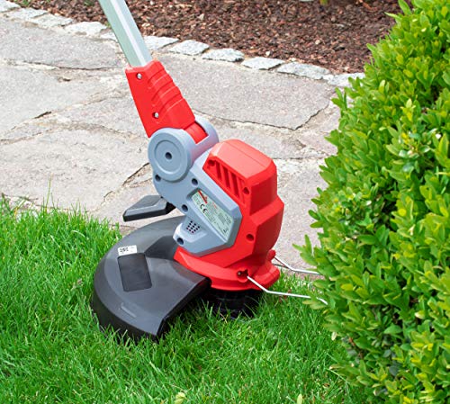 Grizzly Tools Elektro-Rasentrimmer ERT 450-20 - 450 Watt - 28 cm Schnittkreis - 5-fach winkelverstellbarer Schneidkopf - Teleskopstiel - Blumenschutzbügel – Bild 4