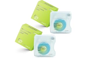 RAZOKO Coconut Oil Infused Woven Dental Floss,Vegan and Cruelty-Free,Mint Scent,4 Month Supply(33 Yds x 2 Units)
