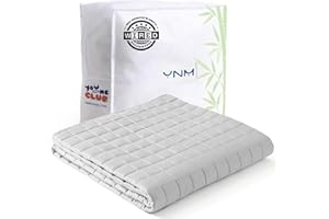 YnM Cooling Weighted Blanket for Adults, 15lbs Heavy Bed Throw for One Person of 140lbs, Perfect for Hot Sleepers or Warm Climates with Rayon/Glass Beads(48x72 Inches,Twin/Full Bed, Light Grey)