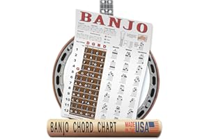 Banjo Poster - Chords Rolls Fretboard Notes - Open G Tuning 11x17 Easy Beginner Instructional Chart by A New Song Music