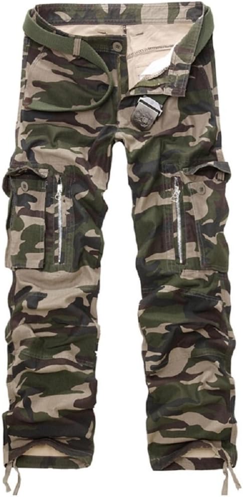 AUYUG Men's Multi Pocket Camo Combat Military Trousers Outdoor Work Pants