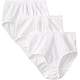 Fruit of the Loom womens Fruit Loom Women's Comfort Covered Cotton Panties - White briefs underwear, Cotton White (3 Pack), US