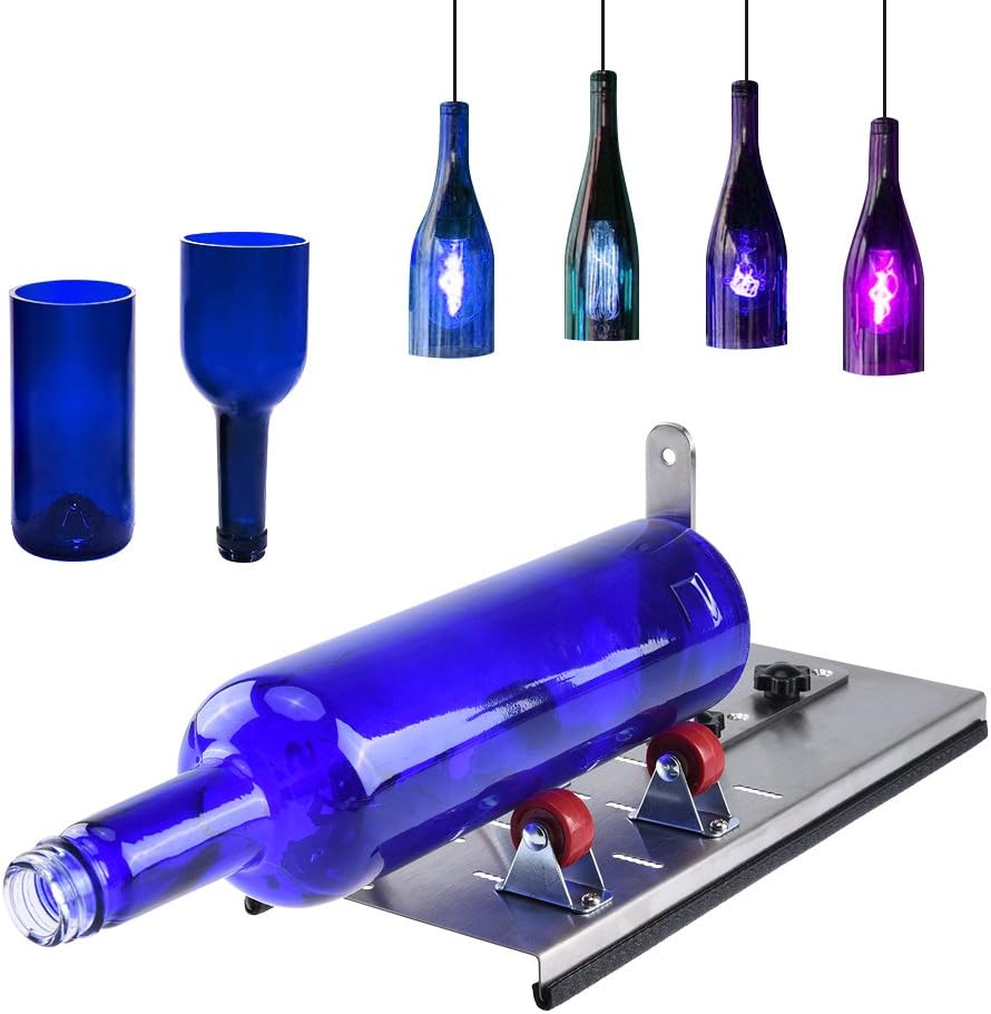 TOOLTOO DIY Glass Bottle Cutter Kit Stainless Steel Bottles Cutting Tool Adjustable Beer Bottle Cutting Machine for Cutting Glass Bottles, Silver