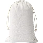SumDirect 20Pcs Cotton Muslin Bags,White Large Lightweight Gift Bags Breathable Pouches with Drawstring Reusable Packing Storage Bags for Wedding, Party, Birthday (8x12inch)