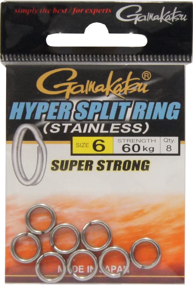 Gamakatsu Hyper Split Ring Black Nickel Spring Rings Size:6 (EU)