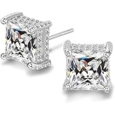 ADAIER Hypoallergenic Cubic Zirconia Stud Earrings for Women & Men 24K Gold Plated Sterling Silver Post, Big Brilliant CZ Simulated Diamond Halo Studs Sensitive Ear Friendly Fashion Jewelry Gift (SE-3003)