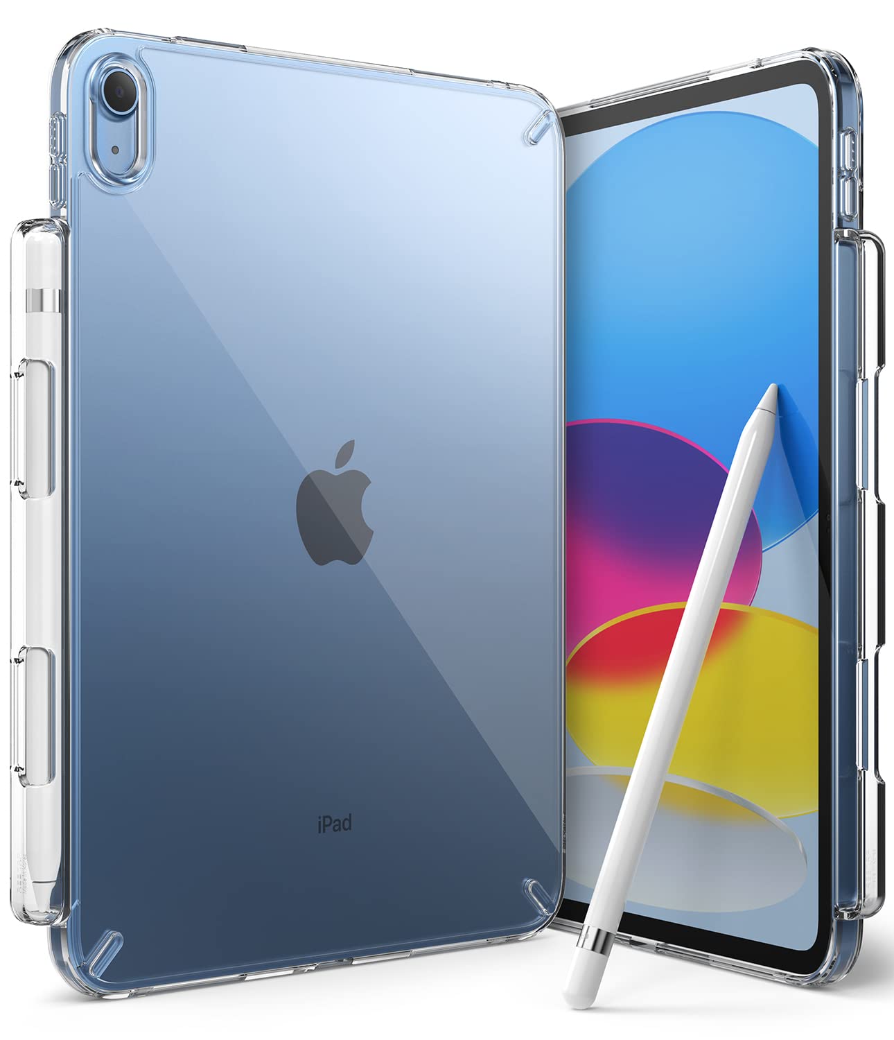 Ringke Fusion Compatible with iPad 11th Generation (A16) 11 inch 2025 and iPad 10th Generation 10.9 inch 2022 Case, Shockproof Cover with Overcharge Protection Pen Pencil Holder - Clear
