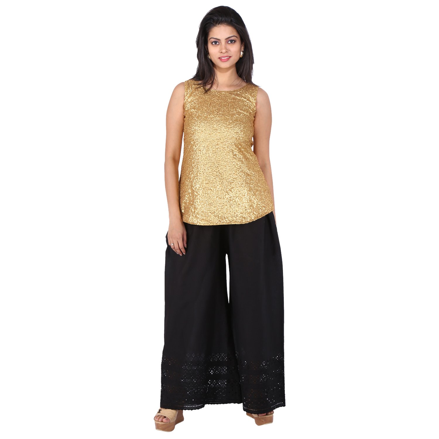 ayesha creations cotton chikan hakoba afghani palazzo pants for women
