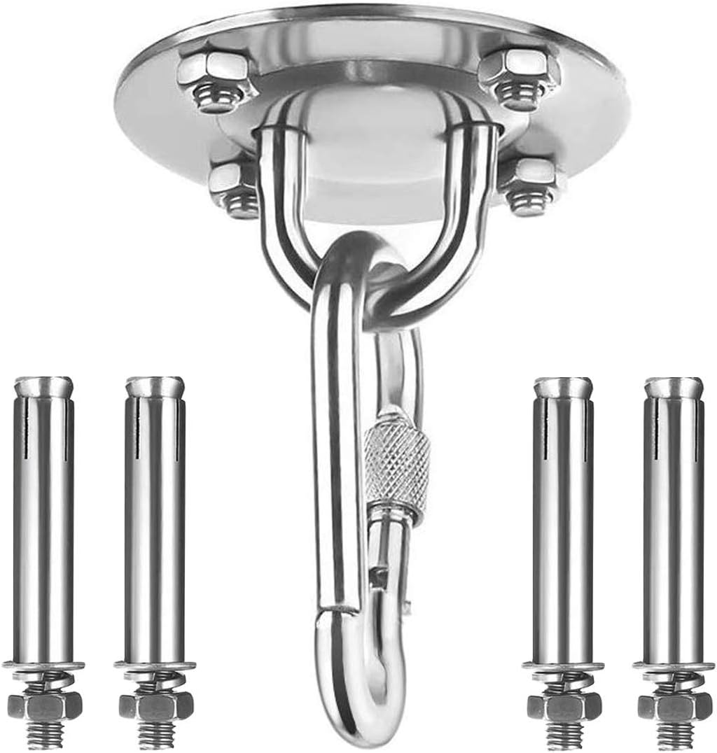 Silla colgante giratoria de 360° con gancho para techo, columpio Silla colgante giratoria de 360° con gancho para techo, columpio