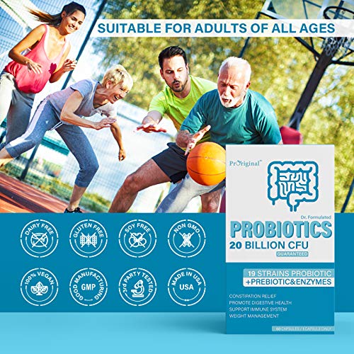 Probiotics & Prebiotics Blend with Digestive Enzyme for Women & Men