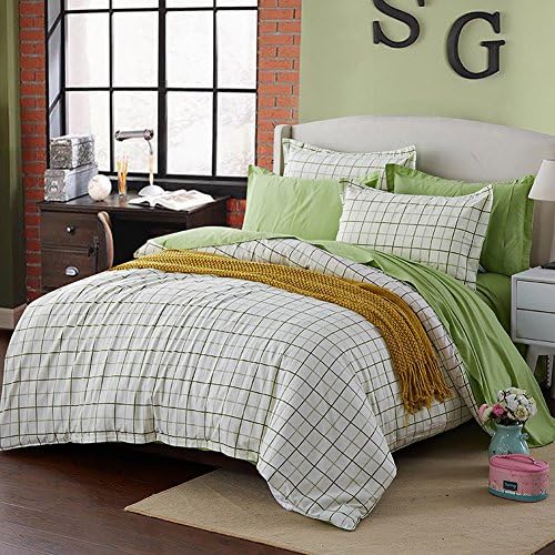 InfiniteS 3 Pieces Pure Cotton Print Reversible Duvet Cover Set of 1 Piece Duvet Cover and 2 Pieces Pillow Shams ( NOT Including Comforter) (Full / Queen 3Pcs, Style 03)