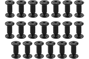 Savagrow 20 Sets M5 x 10mm Black Binding Post Screws Hex Drive Rivet Socket Binding Bolts Fastener Bolts Cap Nuts