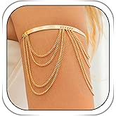 Dmaiy Silver Arm Bracelets for Women Gold Arm Cuff Bracelet Boho Upper Tassel Arm Cuff Open Adjustable Bracelet for Holiday