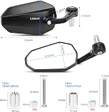 SUPAREE Motorcycle Bar End Mirrors Universal 2 Pack CNC Aluminum 7/8" Handles view 7