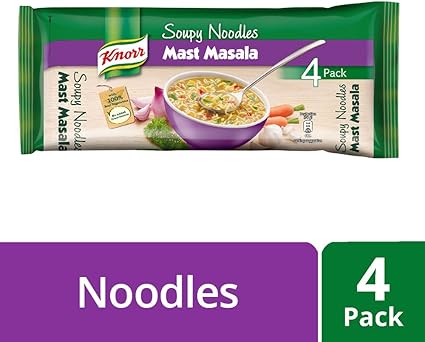 Knorr Mast Masala Soupy Noodles, 300g (Pack of 4 x 75g)