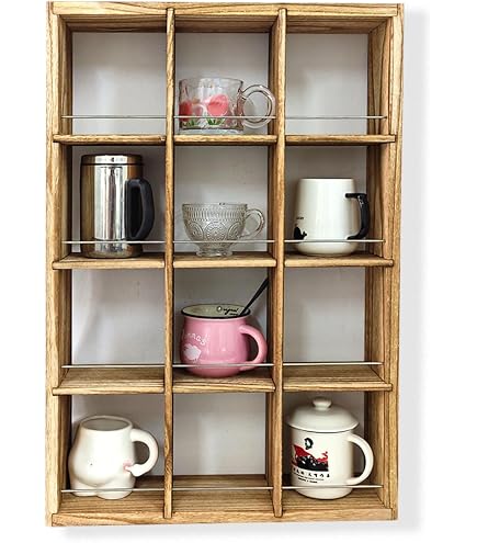 Porte-tasse en bois avec 6 crochets, présentoir, o... - Grandado