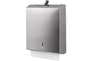 HEY FOLY Commercial Paper Towel Dispenser Wall Mount for Multifold C Fold Trifold, Stainless Steel Paper Towel Dispenser, Touchless Hands Free Towel Dispenser with Lock (Silver)