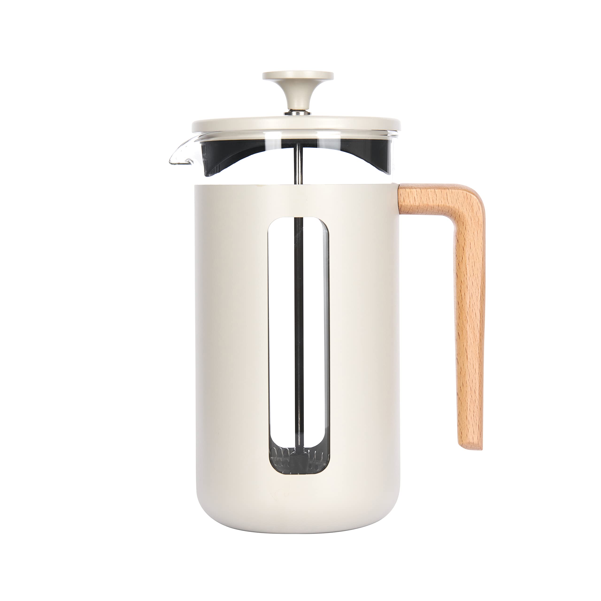 La Cafetière Pisa Stainless Steel Cafetière, Eight Cup, Latte, Gift Boxed, Cream