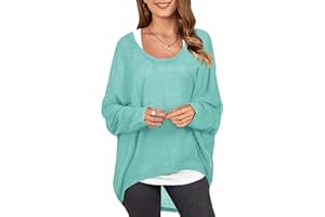 ZANZEA Women's Off-Shoulder Batwing Sleeve Blouse Casual Loose Oversized Baggy T-Shirt Sweater Pullover Top