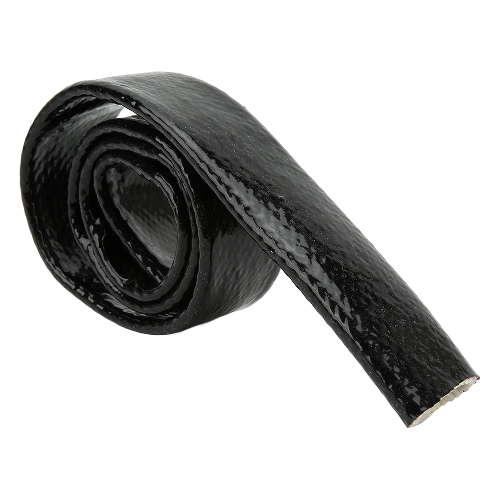 Heat Hose Fiberglass Wrap, Fire Proof Auto Fuel Line Wire Heat Sleeve, 1m Heat Shield Roll, Flexible Heat Shield Protectors Boots, Barrier Cover, Black (25mm ID)