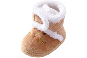 oelaio Baby Girls Boys Warm Fleece Winter Booties Non-Slip Newborn Infant First Walkers Slippers Shoes